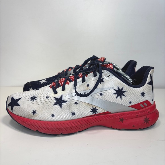 Brooks Launch 8 Running Shoes Stars Stripes Patriotic Red White Blue Size 9 - Picture 12 of 12